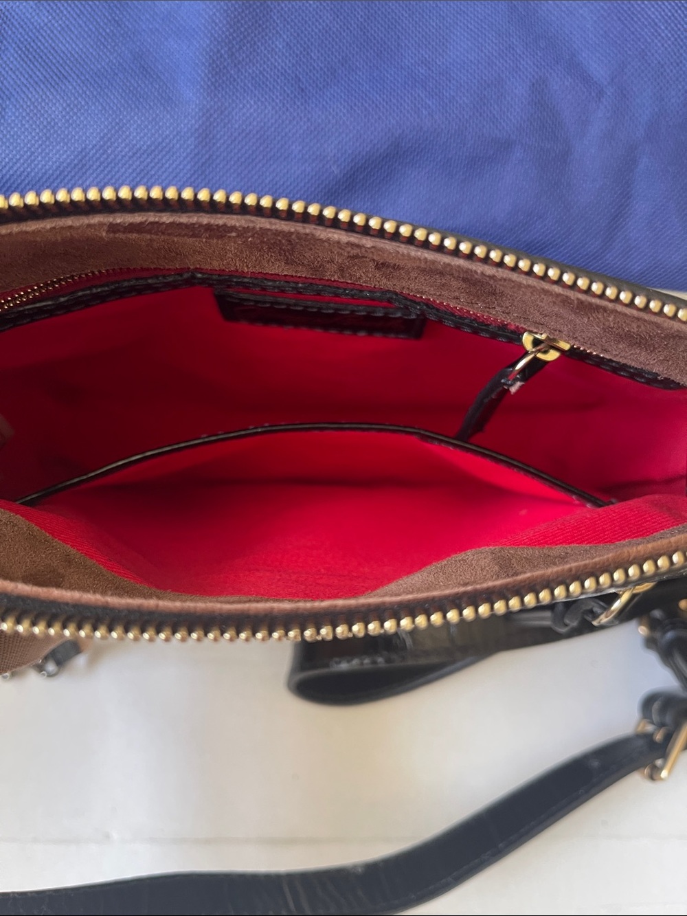 Dooney & Bourke Black Croc-Embossed Leather Crossbody - Picture 3 of 7